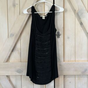 Diane Von Furstenberg Top Medium Black Ruffle Feminine Luxury Silk Blend Flaw